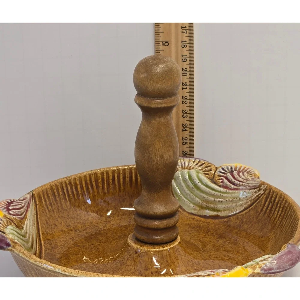 Vintage MCM California Originals Ceramic Tidbit Tray Amber Speckle Glaze 512 USA